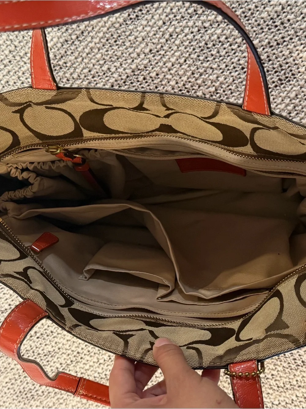 Coach Brown Signature Canvas Diaper Bag